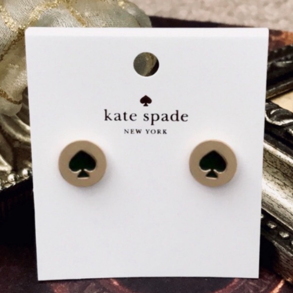 KATE SPADE • Black Spot The Spade Earrings - Picture 4 of 4
